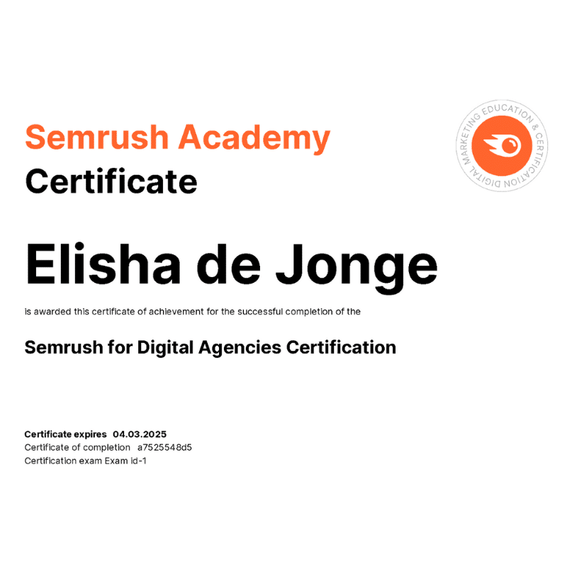 Semrush Agency Certified